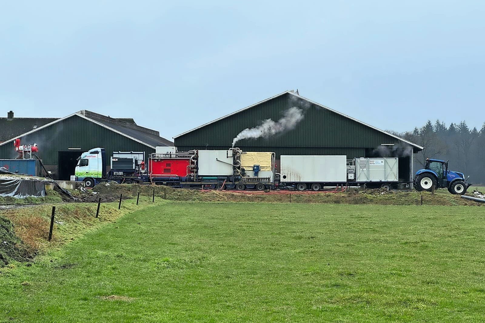 De mobiele Nutrifixer kan op melkveebedrijven renure produceren uit drijfmest uit de put. Foto: Jacob Vorenkamp